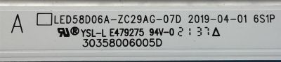KIT DE LED'S PARA ONN·ROKU TV (10 PIEZAS) / NUMERO DE PARTE LED58D06A-ZC29AG-07D / 30358006005D / 58000M13 / 210913BB05 / PANEL CC580PV5D VER.02 / MODELO (58 PULGADAS) - Imagen 2